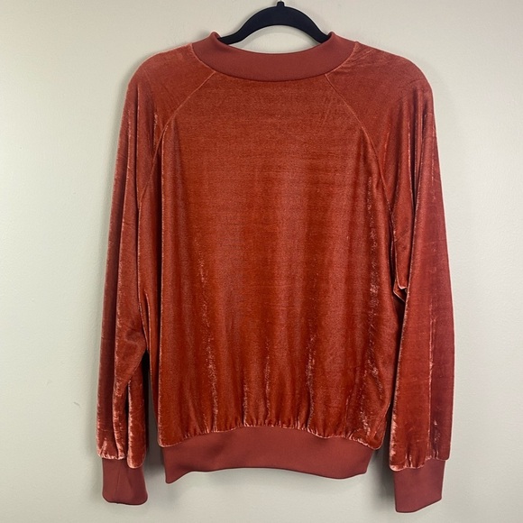 Daya by Zendaya Women’s Burnt Orange Velour Jacket Zip Up NWOT Size Small. - Picture 2 of 8